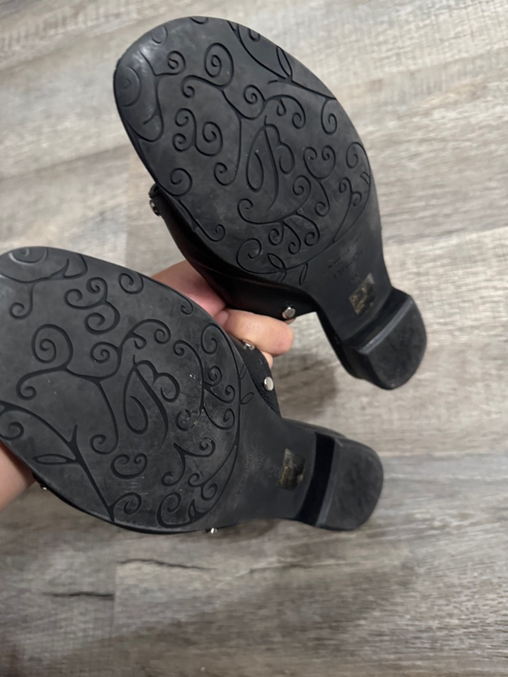Brighton Black Studded Slide Mules - Picture 4 of 9
